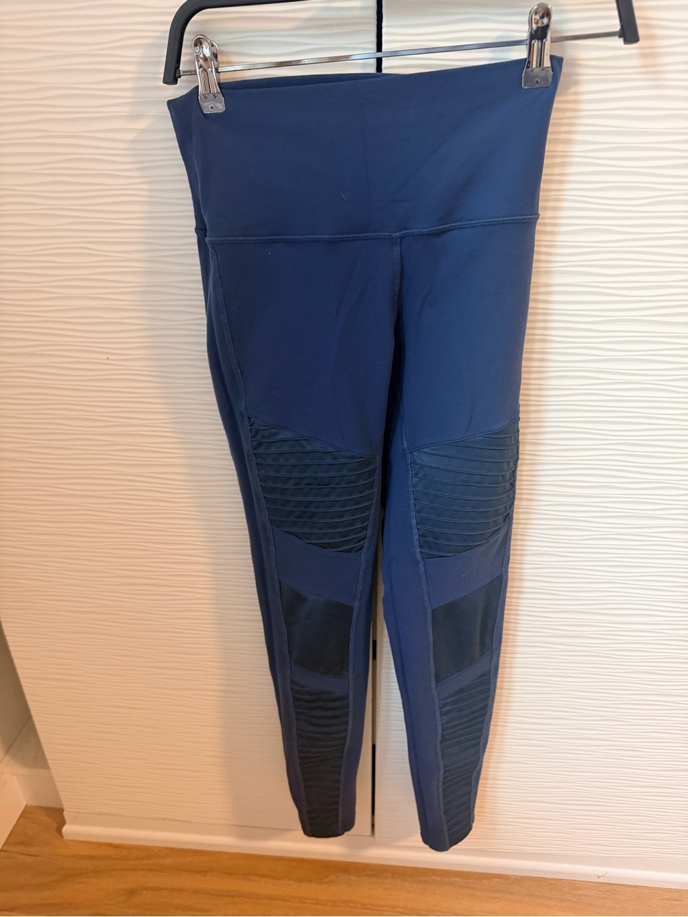 ALO Yoga Navy Moto-Panel High-Waist Leggings